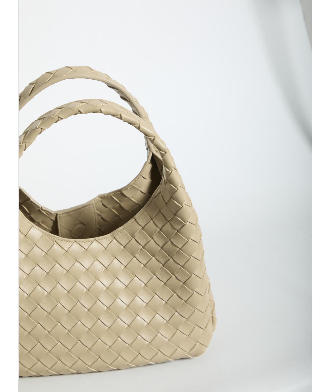 BOTTEGA VENETA Бежевая кожаная сумка тоут, фото 4