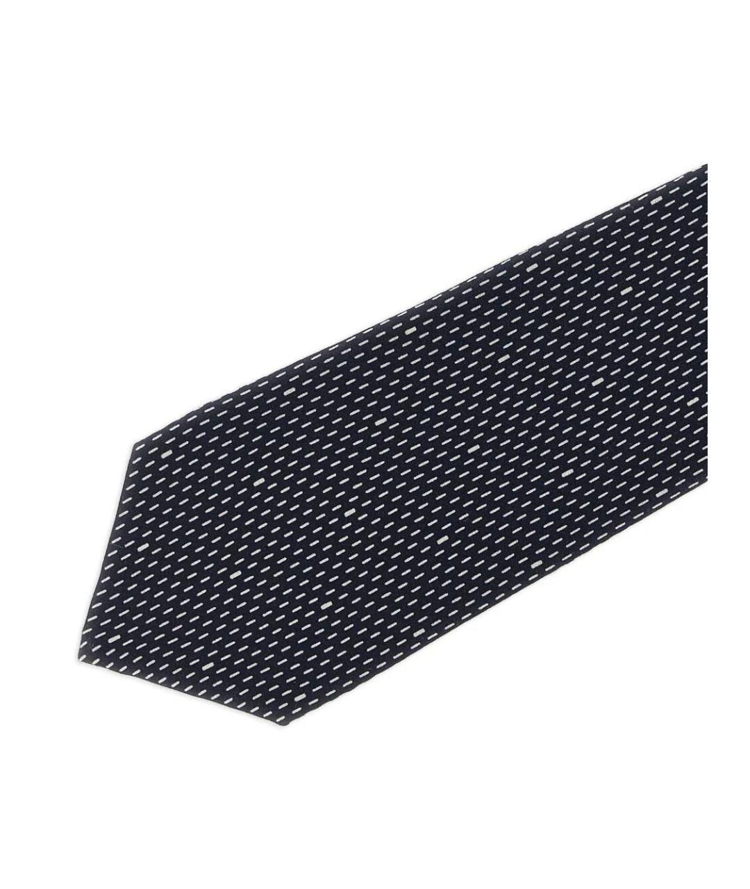 SAINT LAURENT Синий шелковый галстук, фото 3