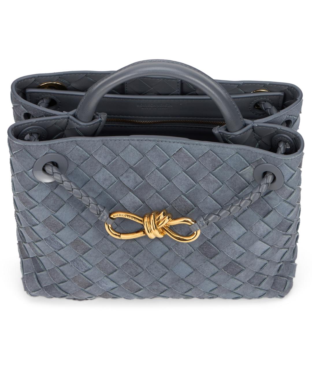 BOTTEGA VENETA Голубая замшевая сумка тоут, фото 5