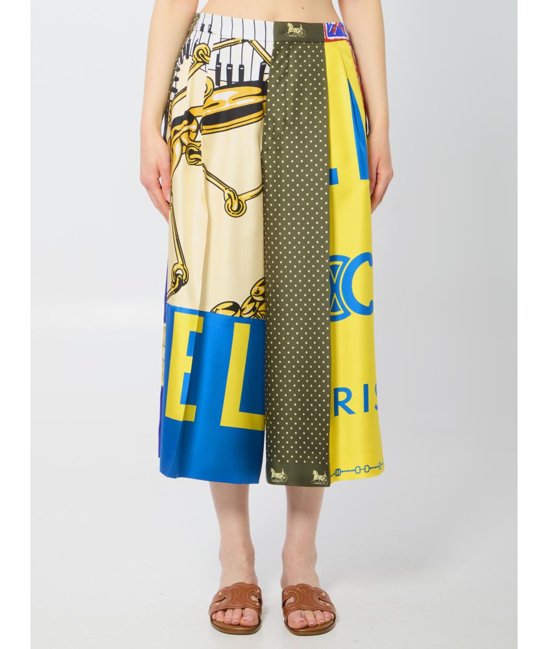 CELINE Мульти шелковые кюлоты, фото 2