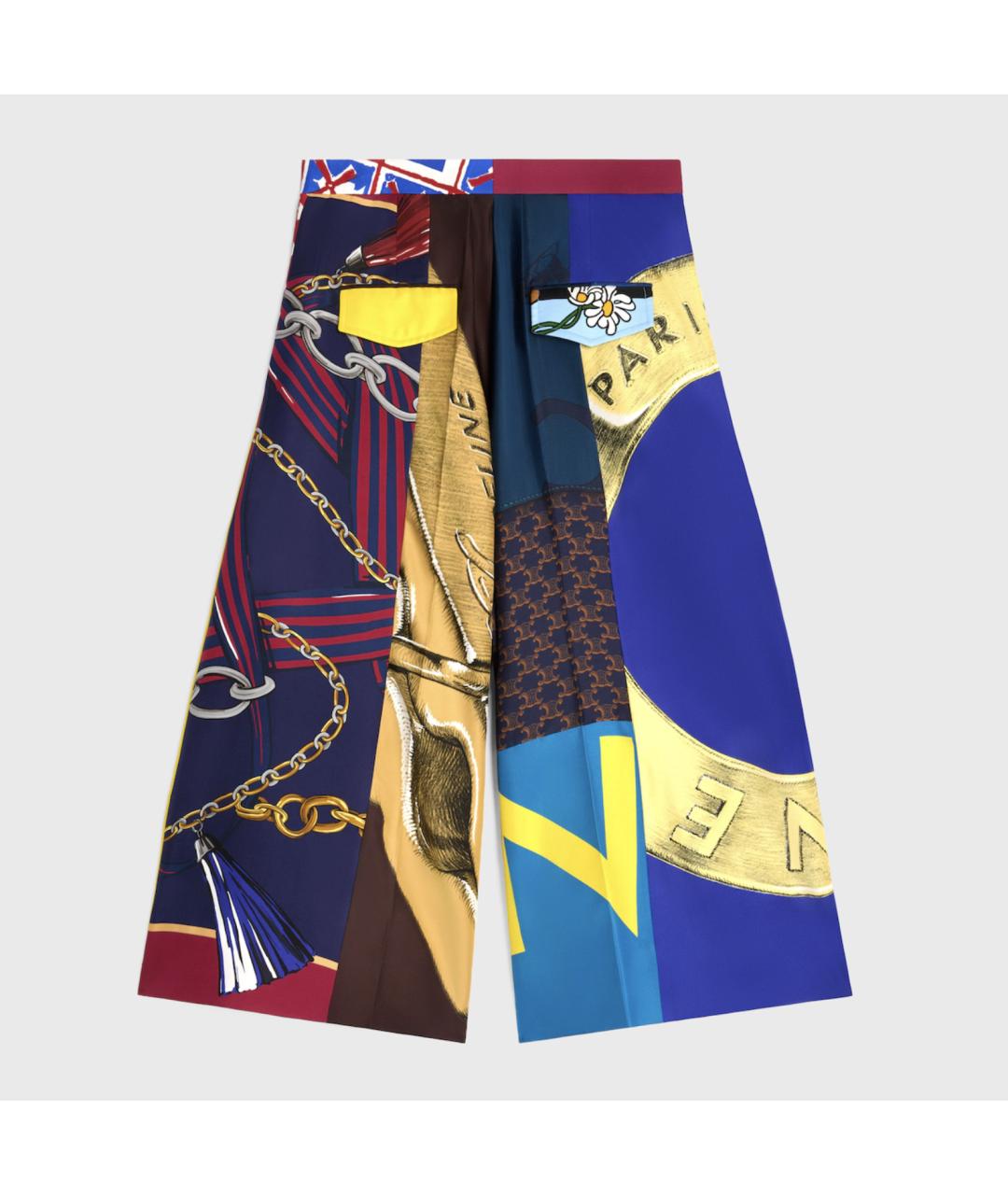 CELINE Мульти шелковые кюлоты, фото 6