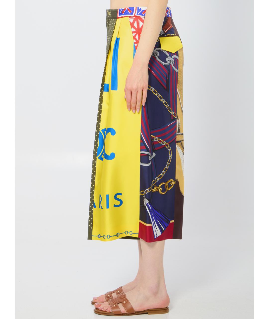 CELINE Мульти шелковые кюлоты, фото 4