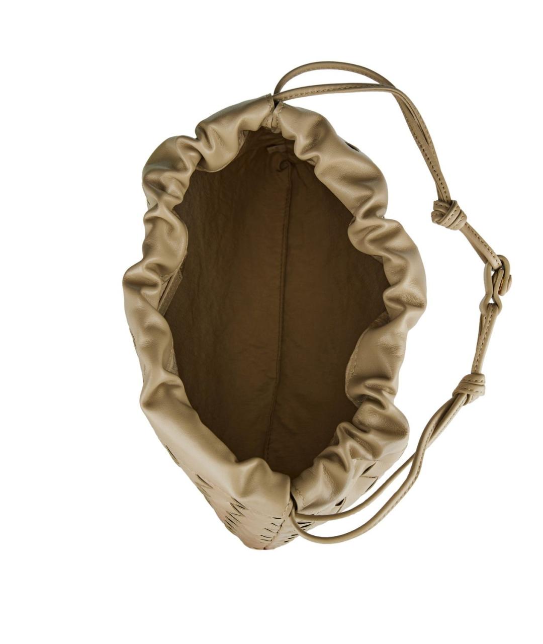 BOTTEGA VENETA Бежевая кожаная сумка через плечо, фото 2