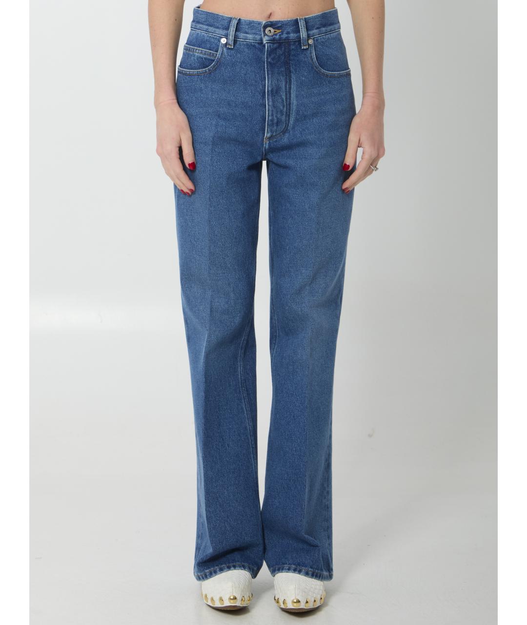 BOTTEGA VENETA Голубые хлопковые прямые джинсы, фото 5