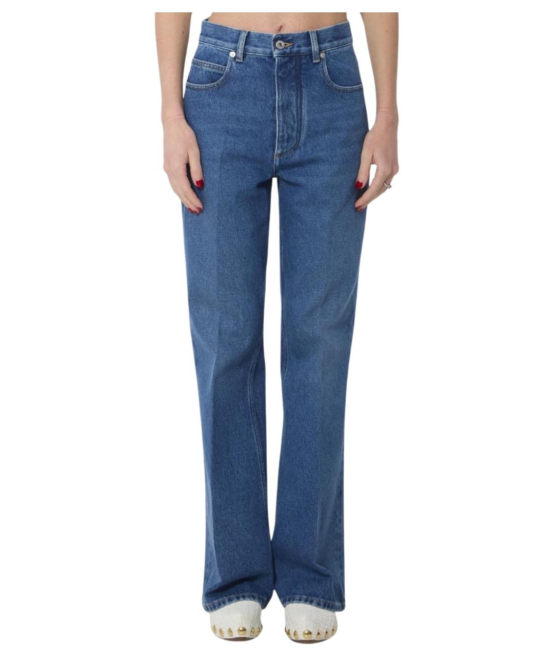 BOTTEGA VENETA Голубые хлопковые прямые джинсы, фото 1