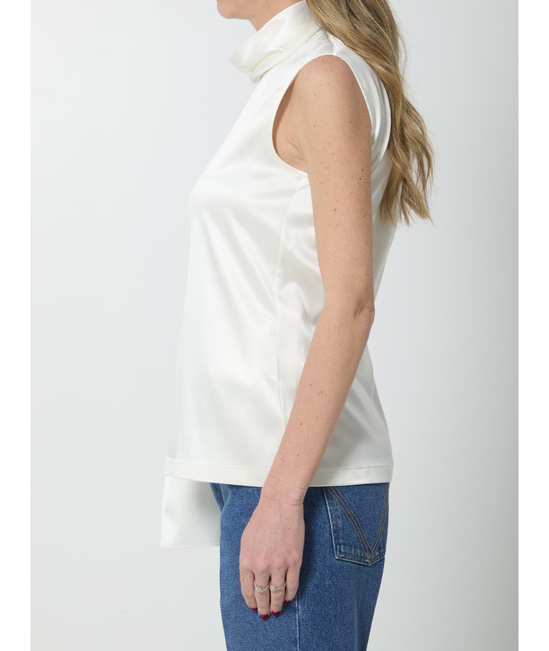 BOTTEGA VENETA Белая шелковая блузы, фото 3