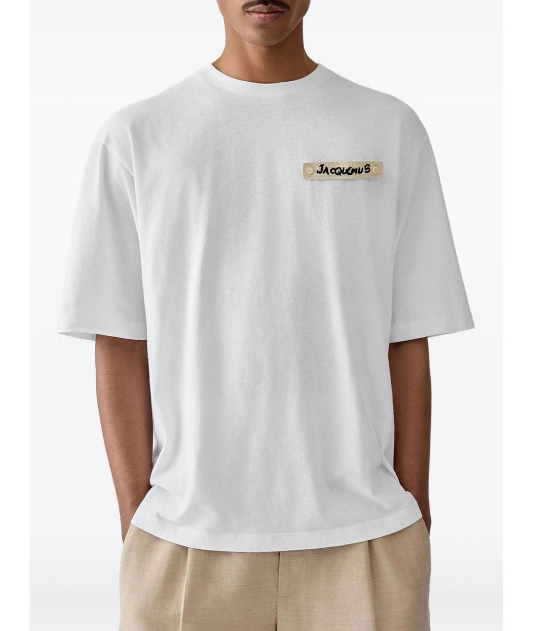 JACQUEMUS Белая хлопковая футболка, фото 2