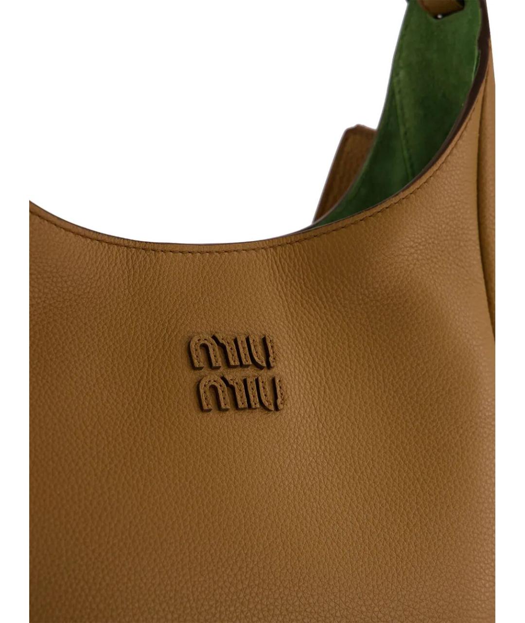 MIU MIU Коричневая кожаная сумка через плечо, фото 4