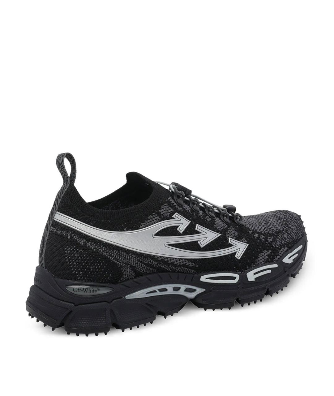 OFF-WHITE Черные текстильные низкие кроссовки / кеды, фото 4