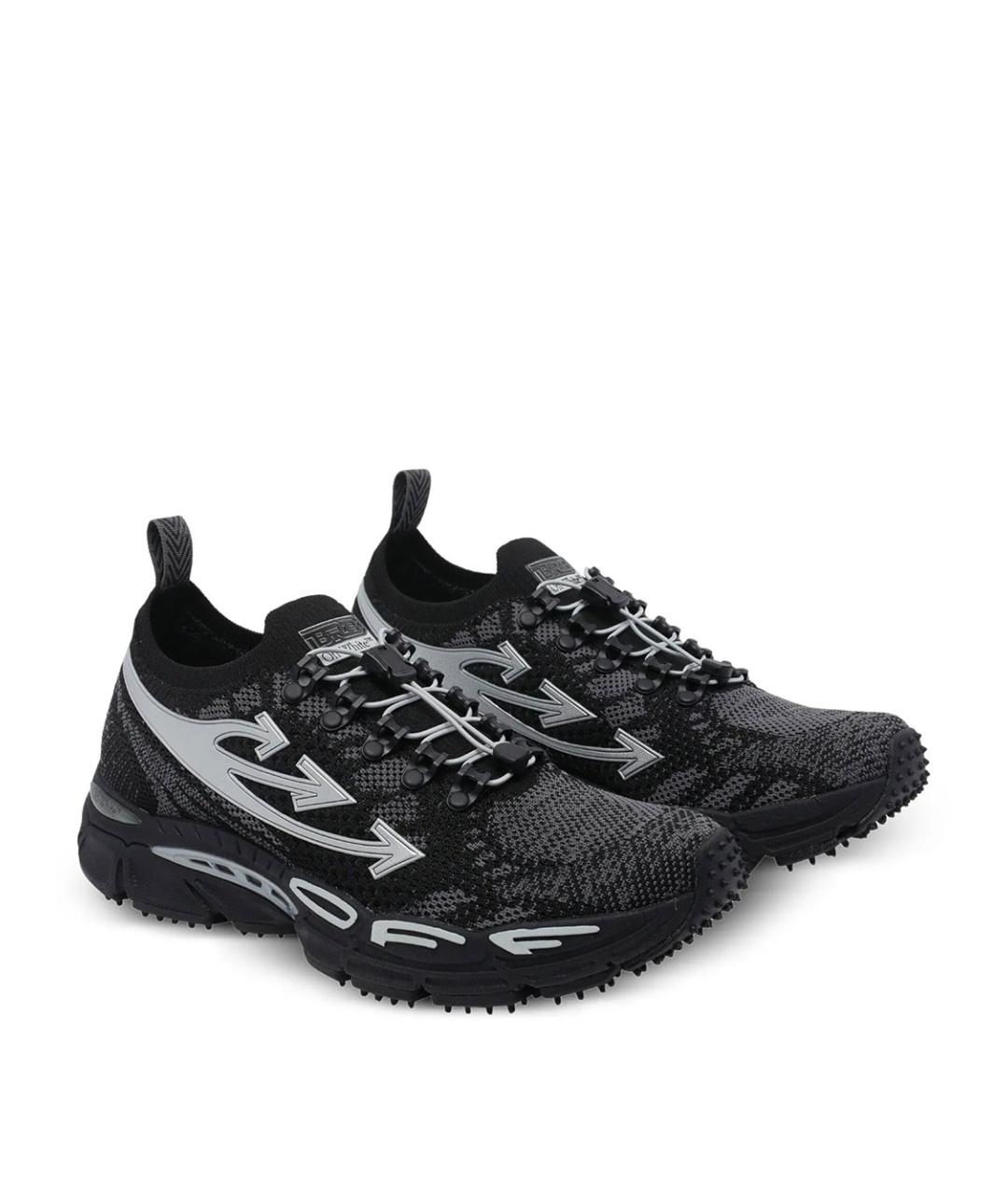 OFF-WHITE Черные текстильные низкие кроссовки / кеды, фото 2