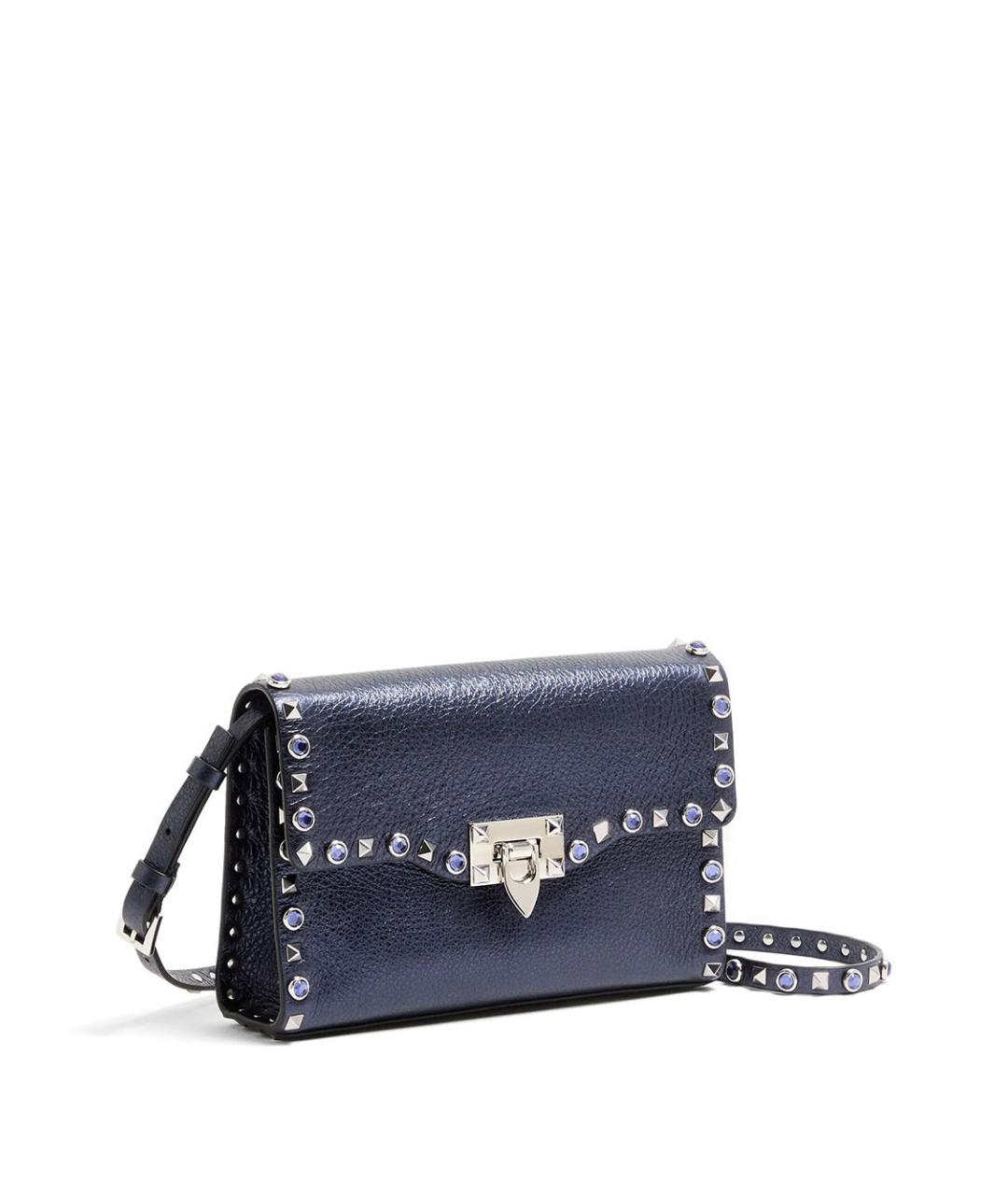 VALENTINO Синяя кожаная сумка через плечо, фото 5