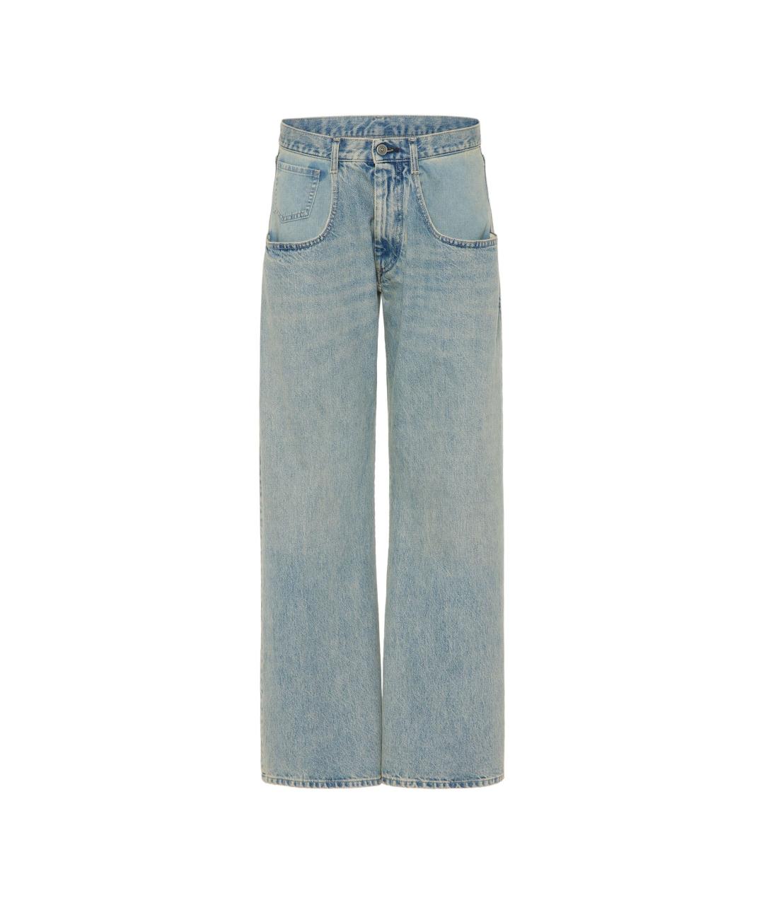 MAISON MARGIELA Голубые хлопковые прямые джинсы, фото 1