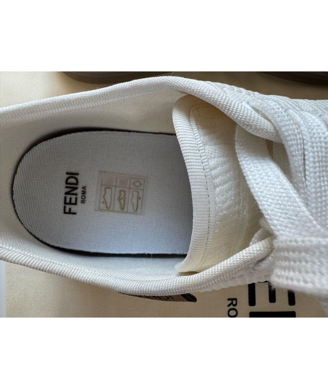 FENDI Белые текстильные кеды, фото 4