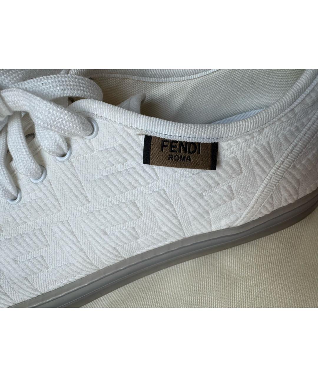 FENDI Белые текстильные кеды, фото 8