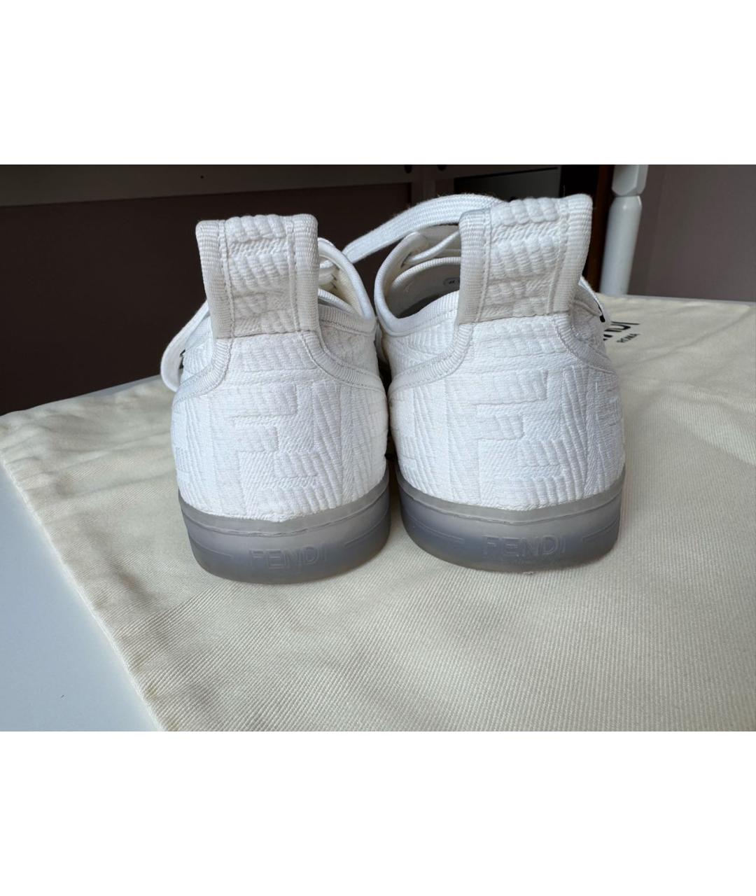 FENDI Белые текстильные кеды, фото 5