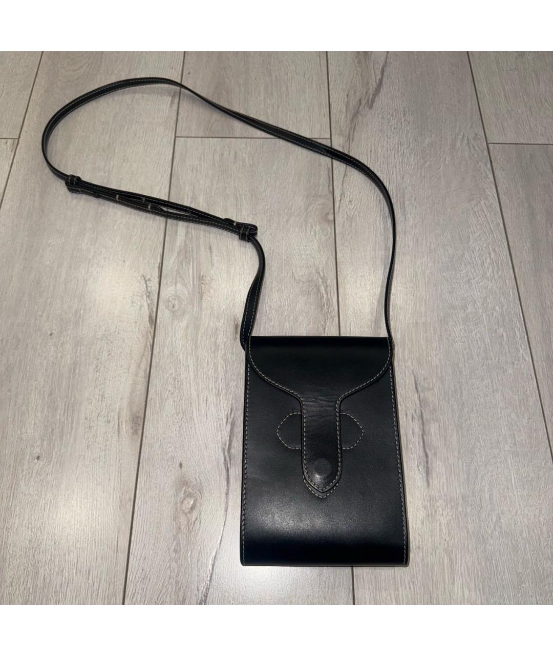 MAISON MARGIELA Черная кожаная сумка на плечо, фото 3