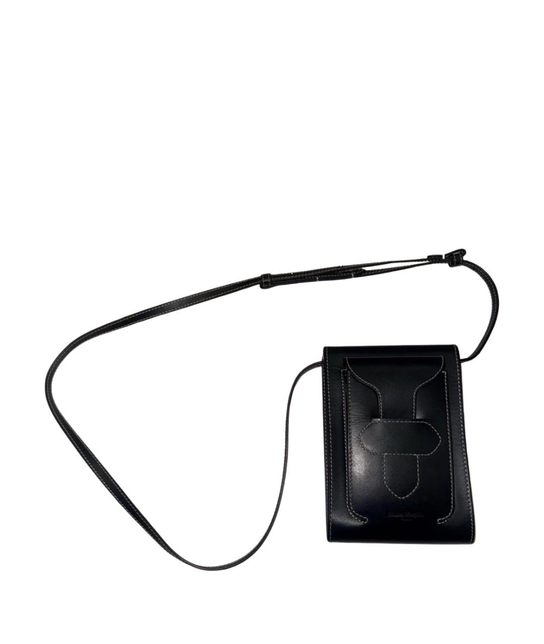 MAISON MARGIELA Черная кожаная сумка на плечо, фото 1