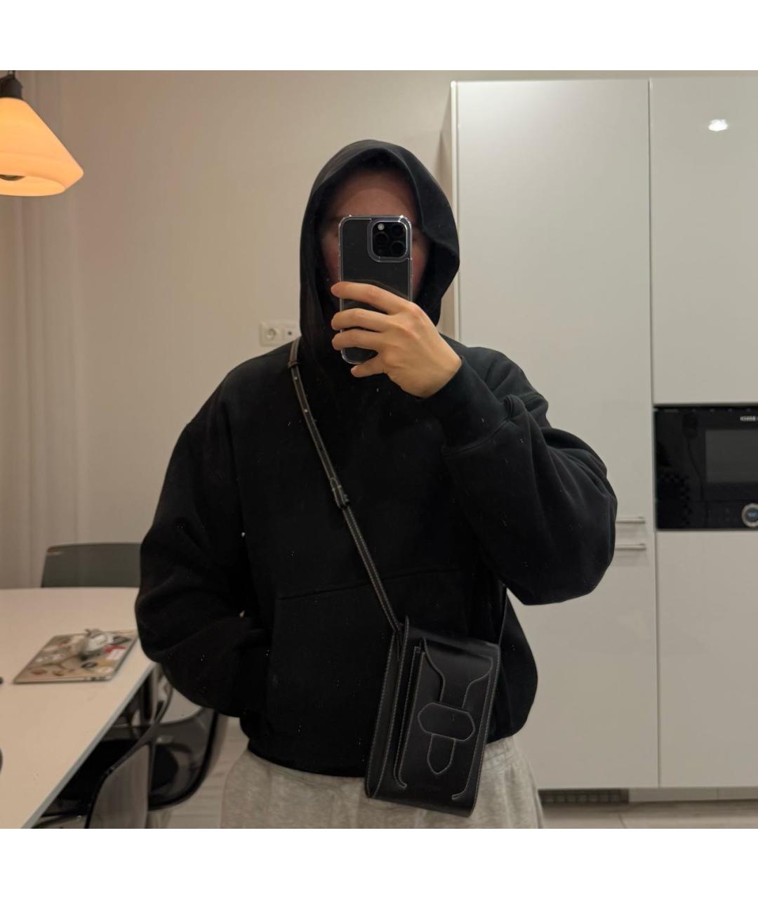 MAISON MARGIELA Черная кожаная сумка на плечо, фото 6