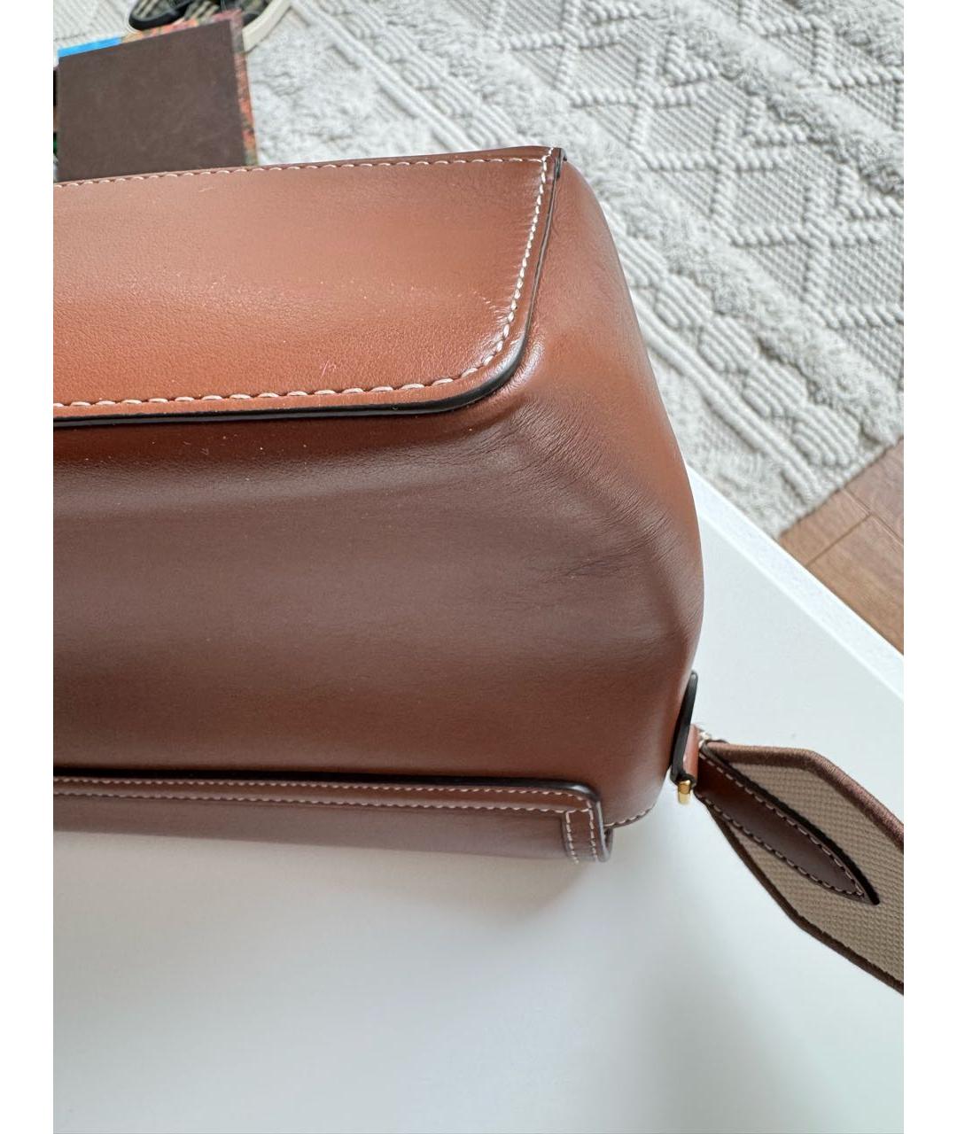 BURBERRY Коричневая кожаная сумка через плечо, фото 5