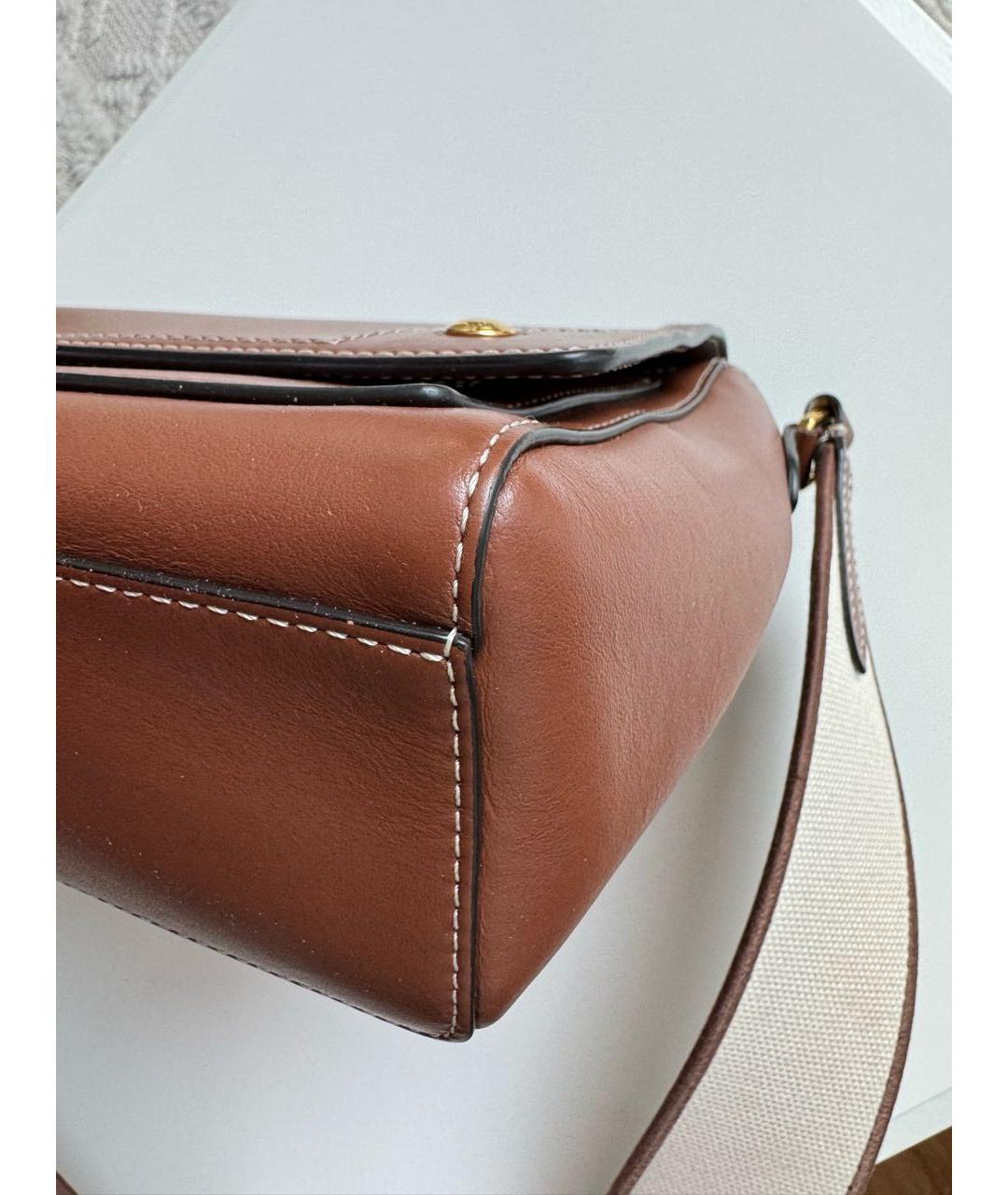 BURBERRY Коричневая кожаная сумка через плечо, фото 6