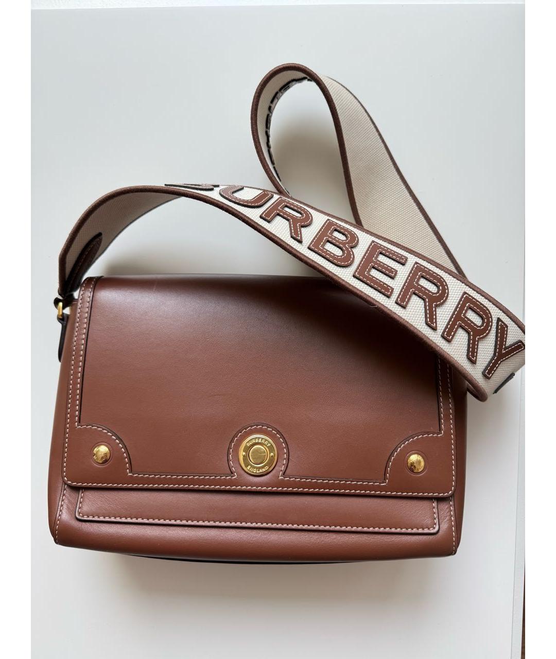 BURBERRY Коричневая кожаная сумка через плечо, фото 9