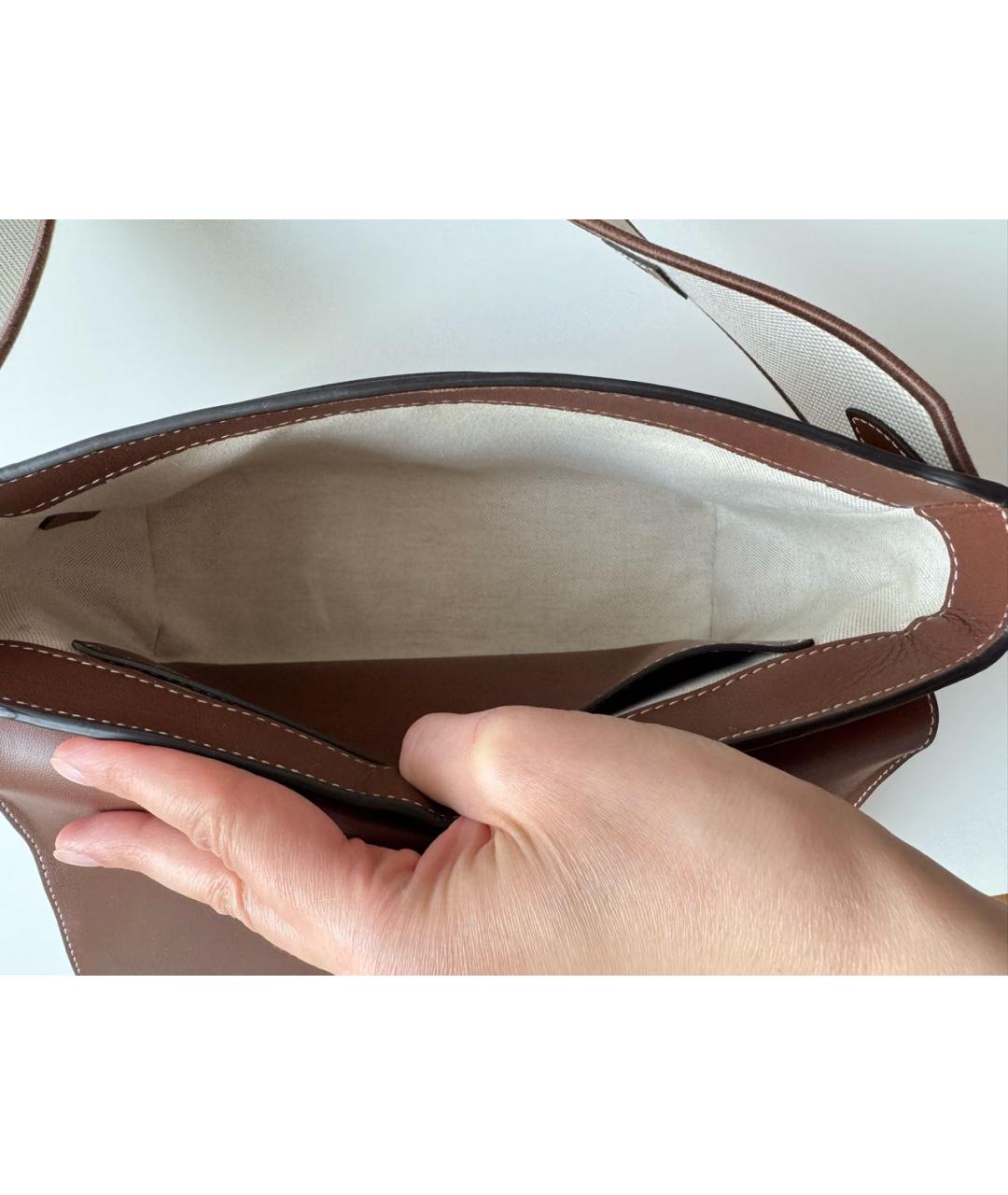 BURBERRY Коричневая кожаная сумка через плечо, фото 4