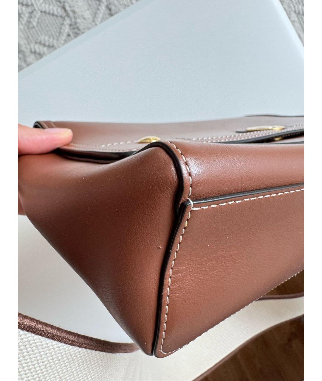 BURBERRY Коричневая кожаная сумка через плечо, фото 7