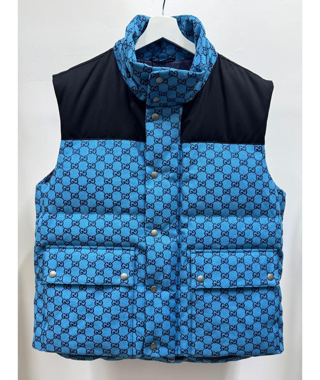 GUCCI Голубой хлопковый жилет, фото 3