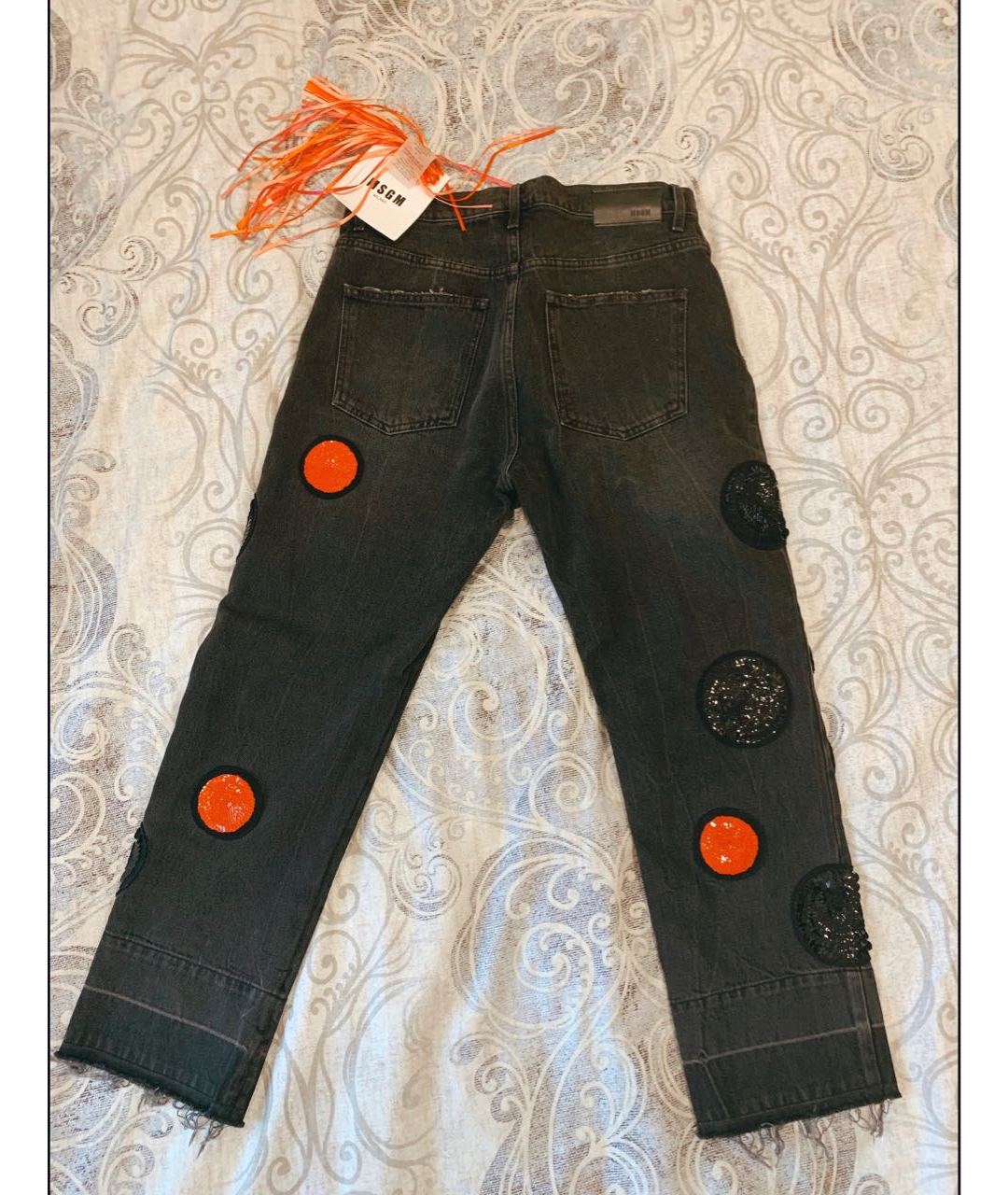 MSGM Черные хлопковые прямые джинсы, фото 2