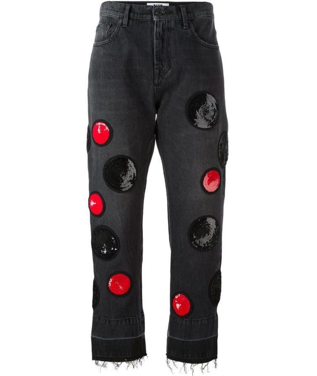 MSGM Черные хлопковые прямые джинсы, фото 1
