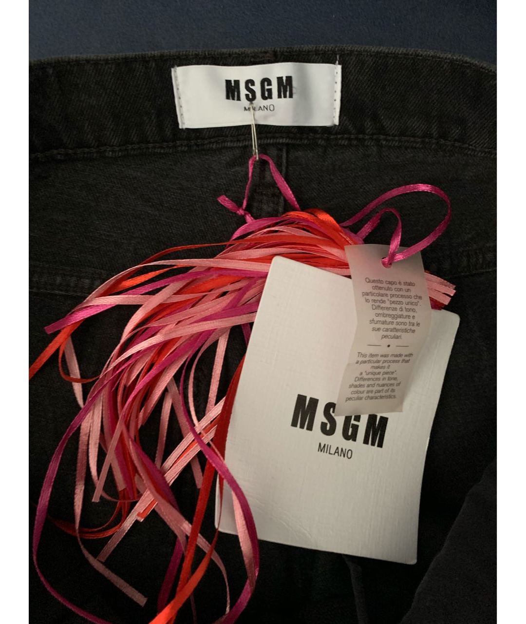 MSGM Черные хлопковые прямые джинсы, фото 3