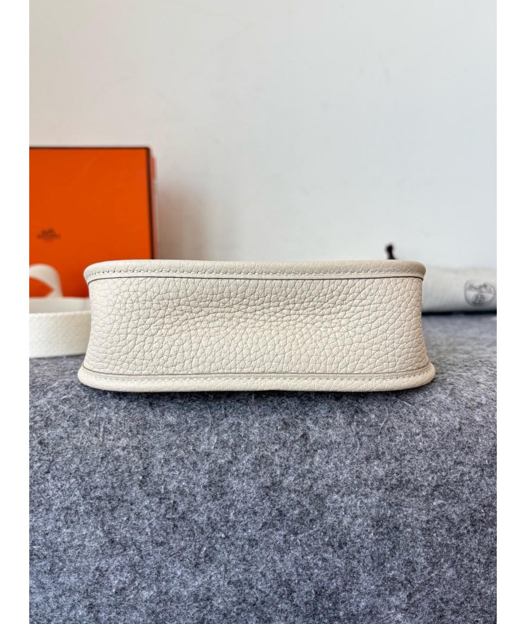 HERMES Белая кожаная сумка через плечо, фото 6
