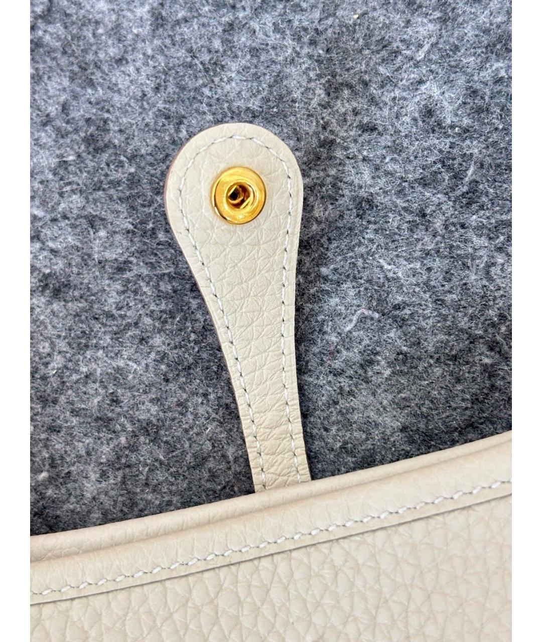 HERMES Белая кожаная сумка через плечо, фото 8