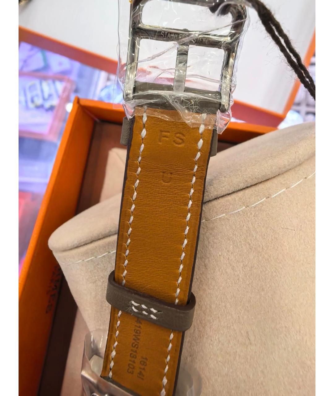 HERMES Белые стальные часы, фото 4