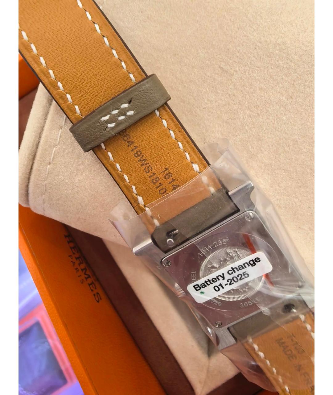 HERMES Белые стальные часы, фото 3