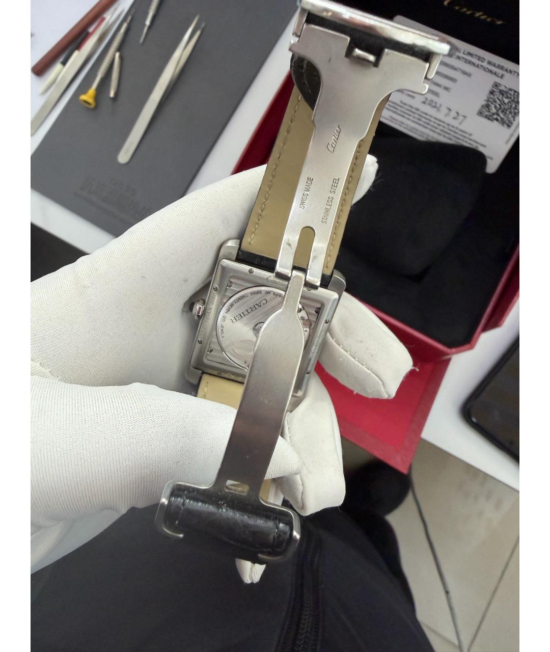 CARTIER Белые металлические часы, фото 2
