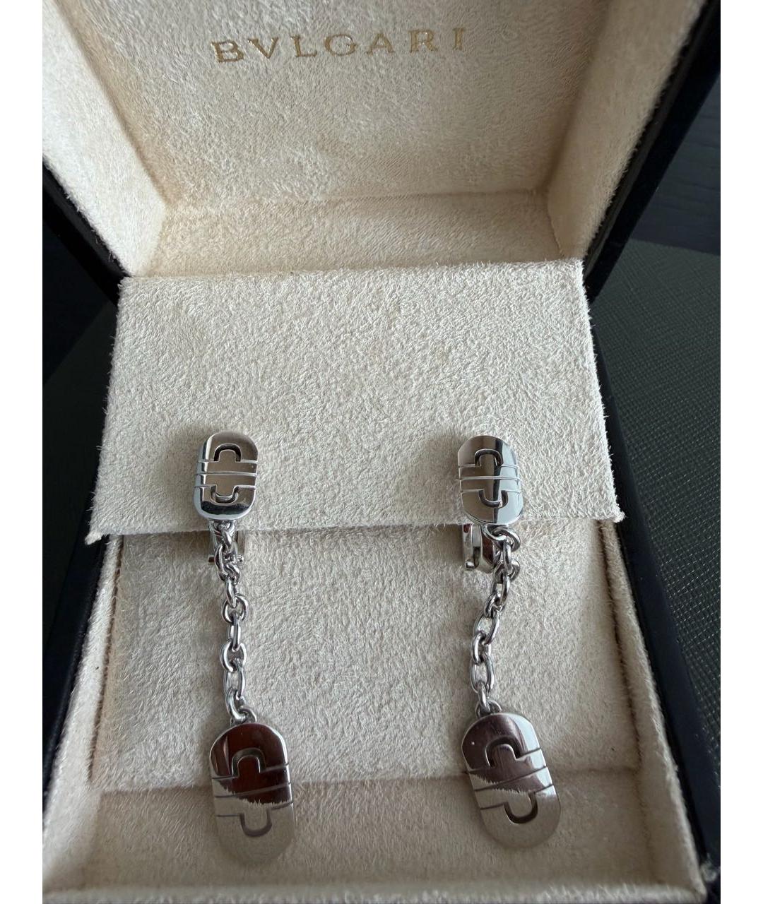 BVLGARI Серебряные серьги из белого золота, фото 2