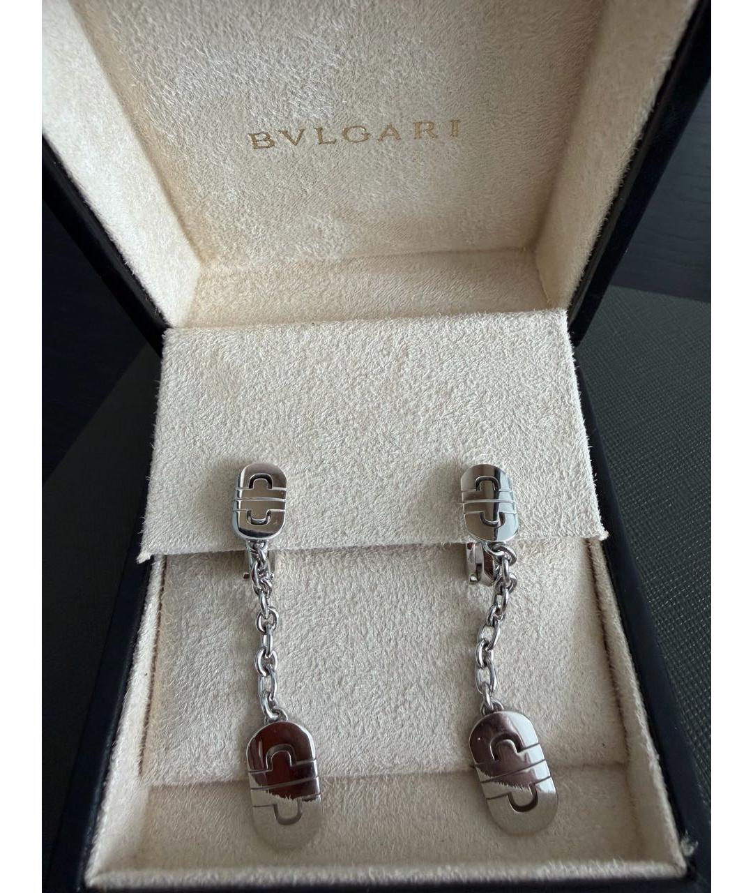 BVLGARI Серебряные серьги из белого золота, фото 5