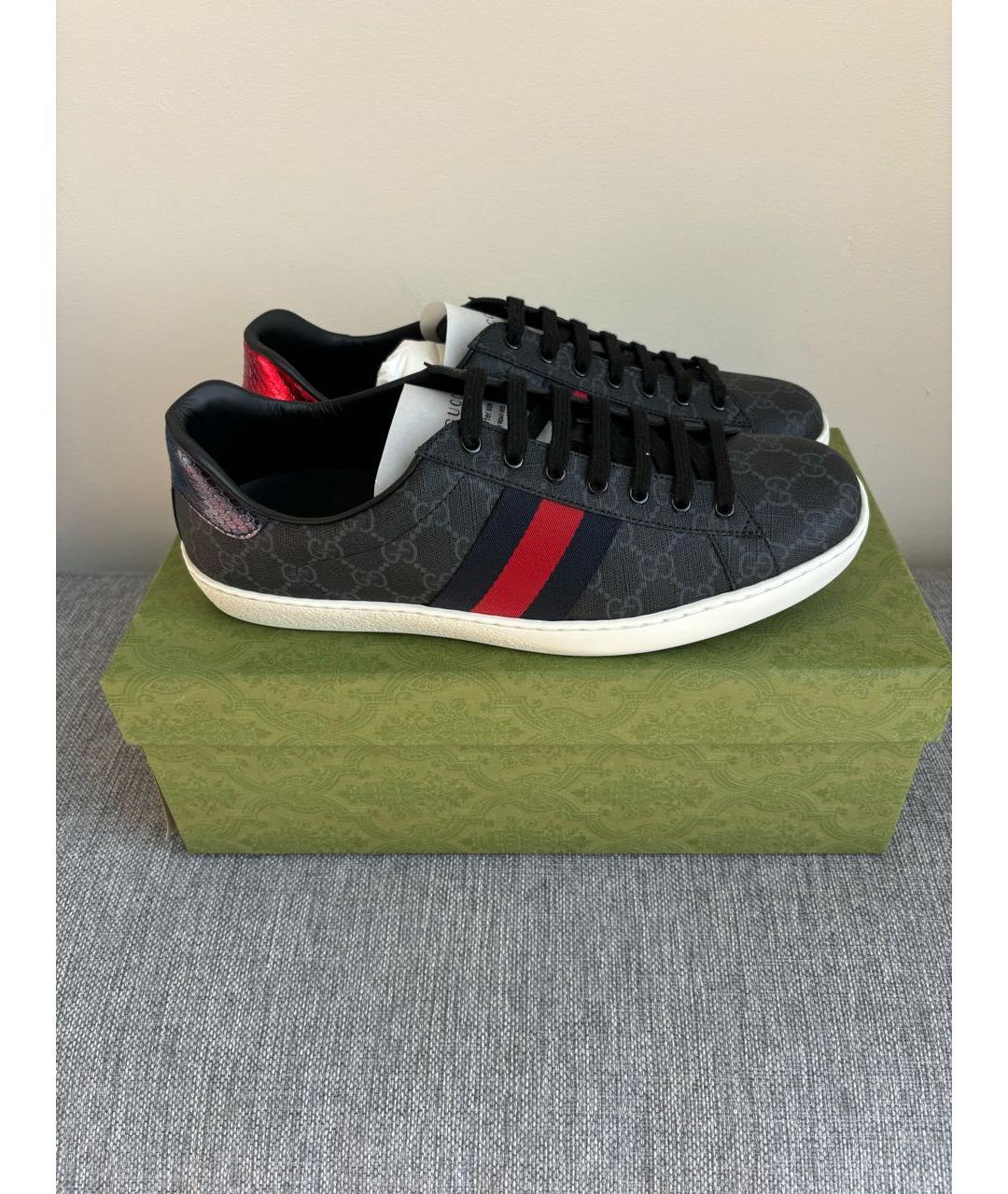 GUCCI Серые низкие кроссовки / кеды, фото 5