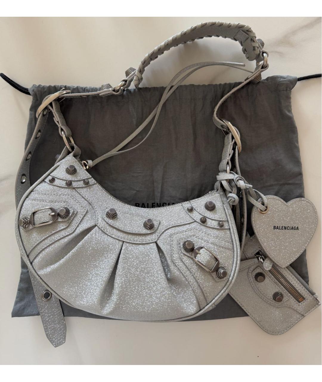 BALENCIAGA Серебряная сумка через плечо, фото 4