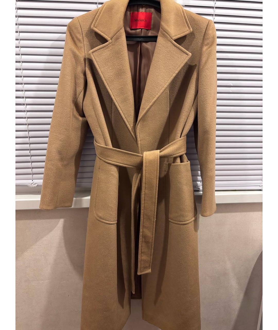 MAX&CO Коричневое шерстяное пальто, фото 5