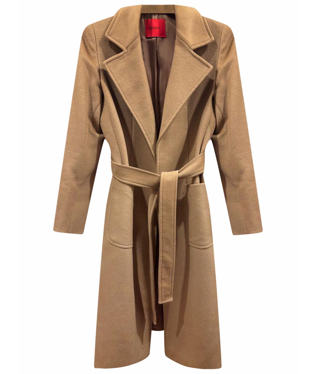 MAX&CO Коричневое шерстяное пальто, фото 1