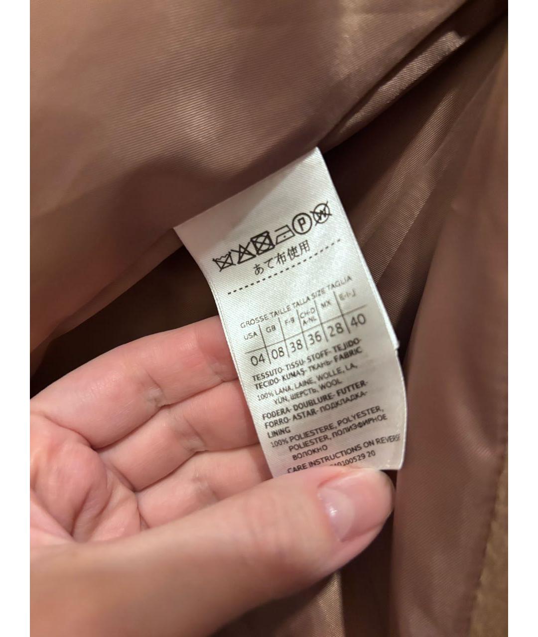 MAX&CO Коричневое шерстяное пальто, фото 4