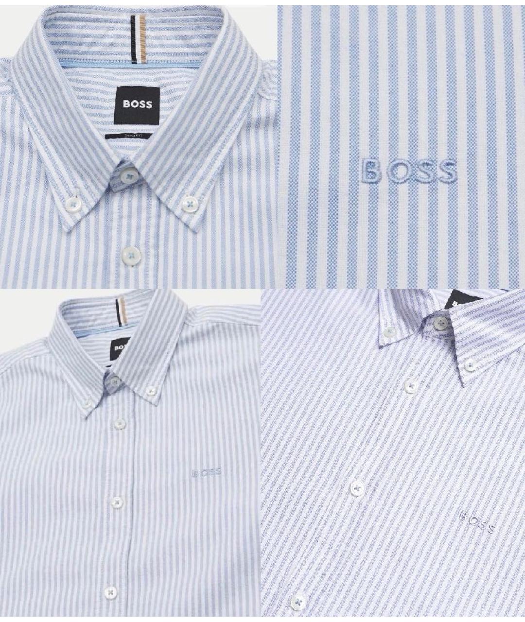 HUGO BOSS Голубая хлопковая кэжуал рубашка, фото 4