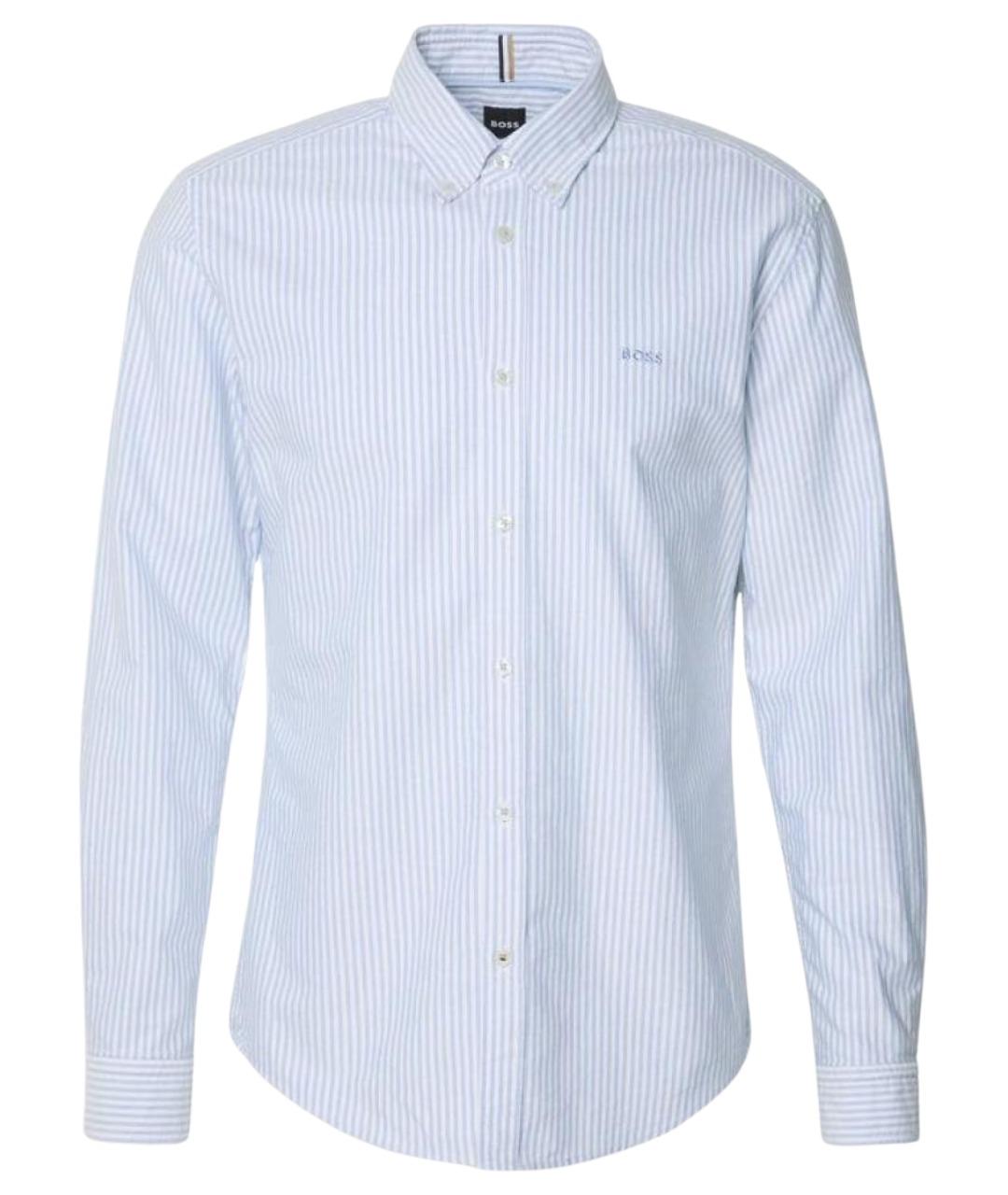 HUGO BOSS Голубая хлопковая кэжуал рубашка, фото 1