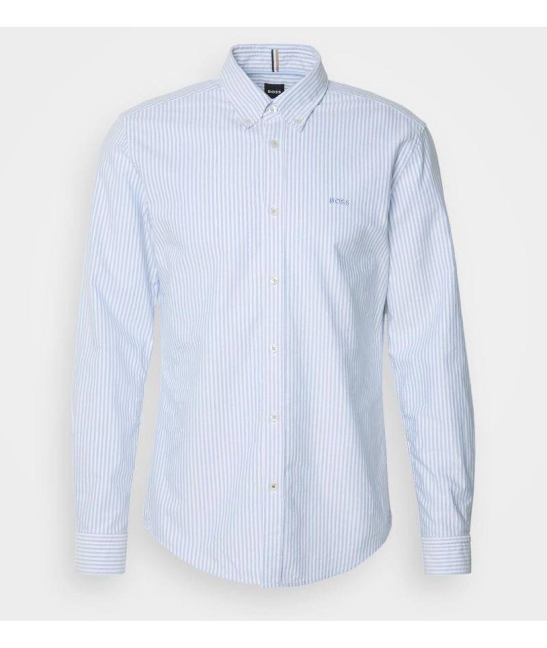 HUGO BOSS Голубая хлопковая кэжуал рубашка, фото 8
