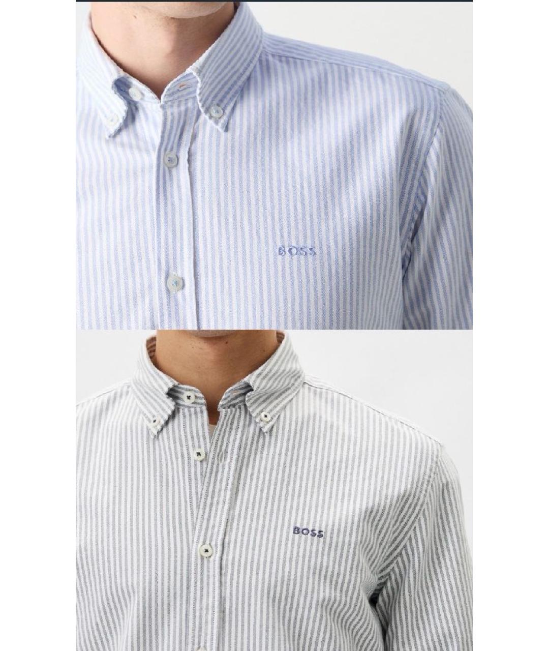 HUGO BOSS Голубая хлопковая кэжуал рубашка, фото 7