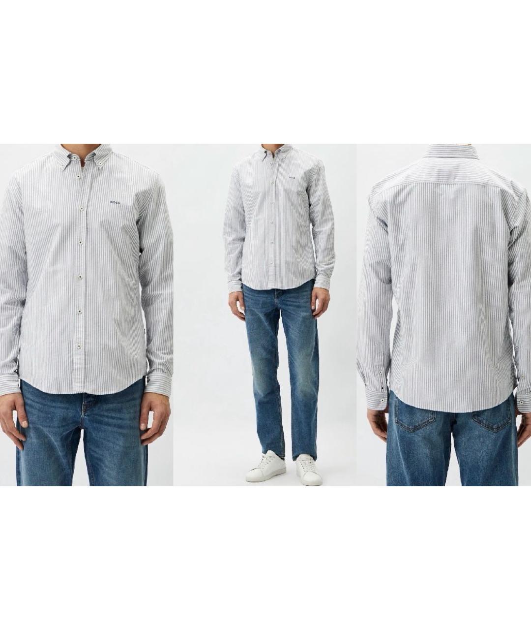 HUGO BOSS Голубая хлопковая кэжуал рубашка, фото 5