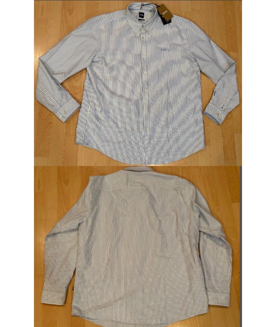 HUGO BOSS Голубая хлопковая кэжуал рубашка, фото 2