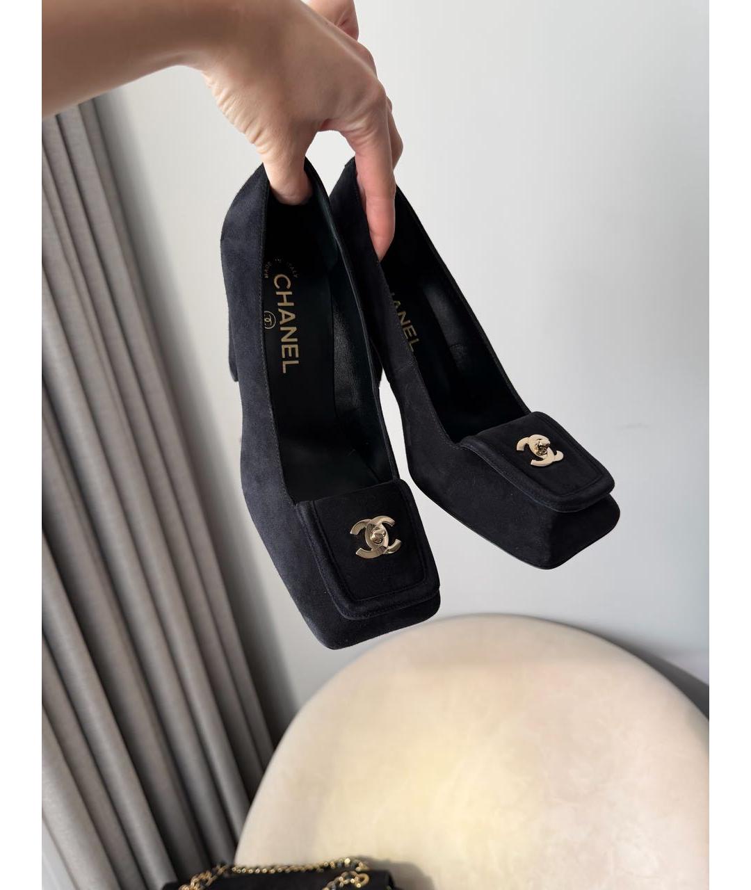 CHANEL Черные замшевые туфли, фото 2